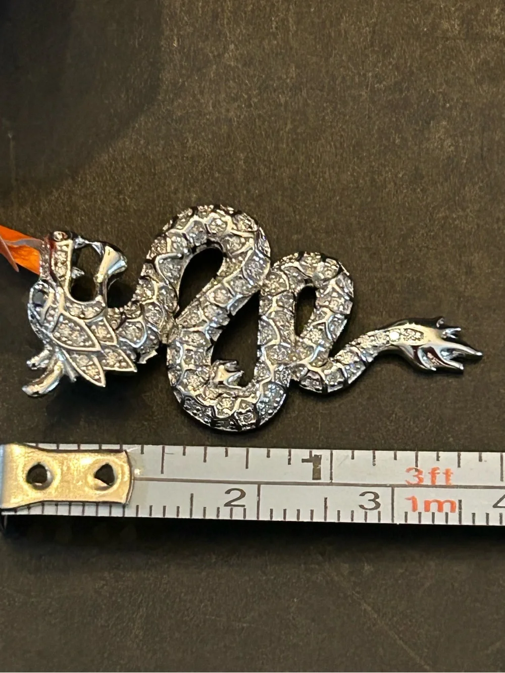 Men’s 2.00CTW Moissanite 925 Sterling Silver Serpent Snake Pendant